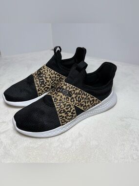 adidas Women's Black Sneakers with Leopard Print Strap